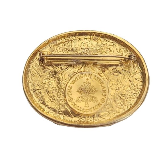 The Vatican Library Collection Religious Angels Oval Pin Brooch, Signed M937 - Picture 5 of 9